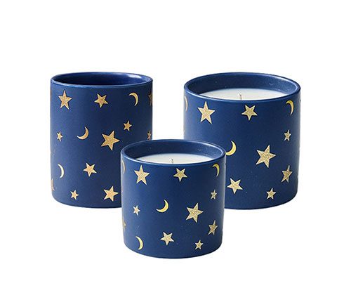 Blue Ceramic Candle Vessels