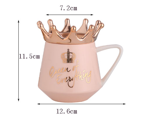Ceramic Coffee Mug With Crown Lid