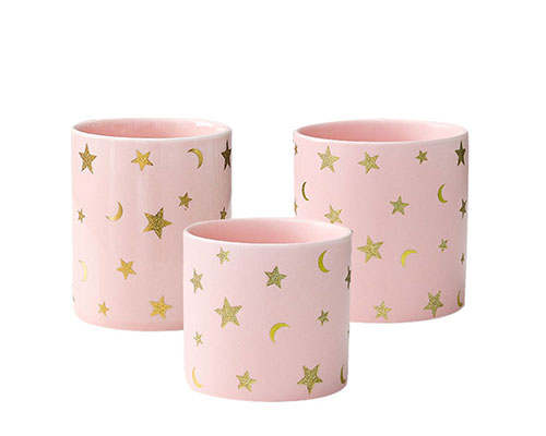 Pink Ceramic Candle Vessels