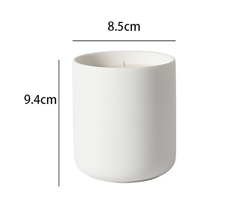 White Candle Ceramic Container