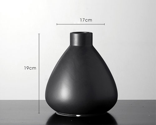 Black Ceramic Flower Vase