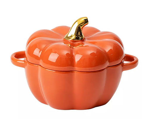 Ceramic Pumpkin Bowl With Lid
