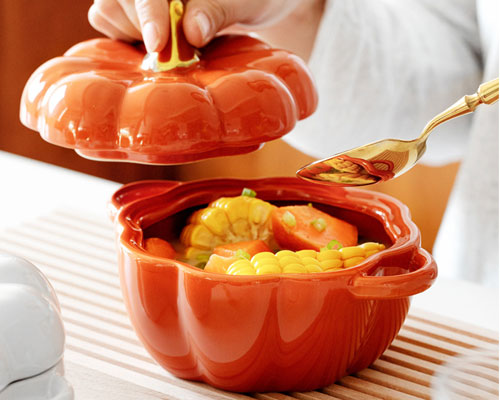 Ceramic Pumpkin Shaped Soup Bowls