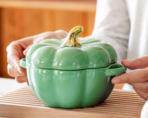 Ceramic Pumpkin Soup Bowls With Lids