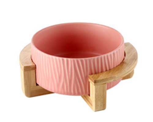 Pink Ceramic Fruit Bowl with Stand