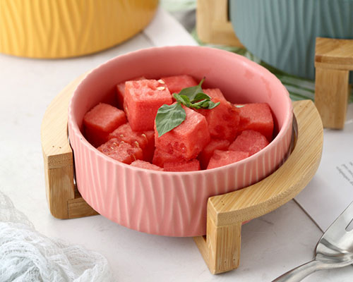 Pink Ceramic Fruit Bowl