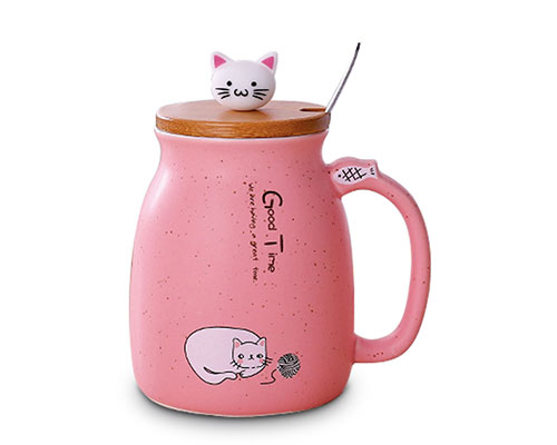 Pink Ceramic Travel Mug