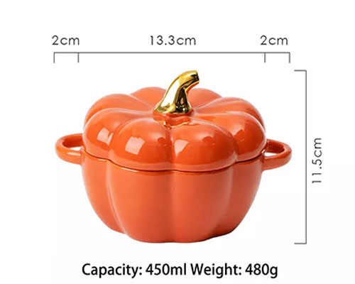 Pumpkin Ceramic Soup Bowls