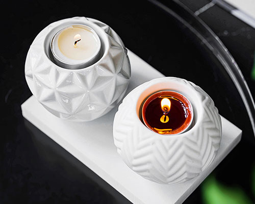 White Ceramic Tea Light Holders