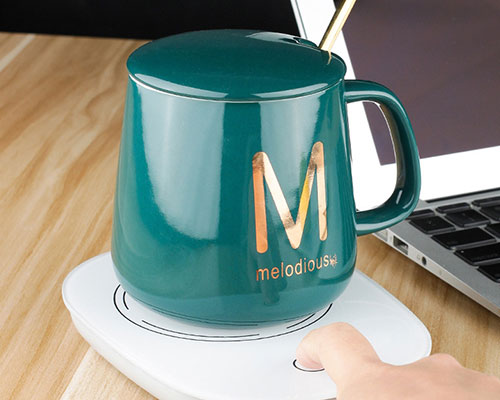 Ceramic Coffee Cup With Automatic Heating Pad