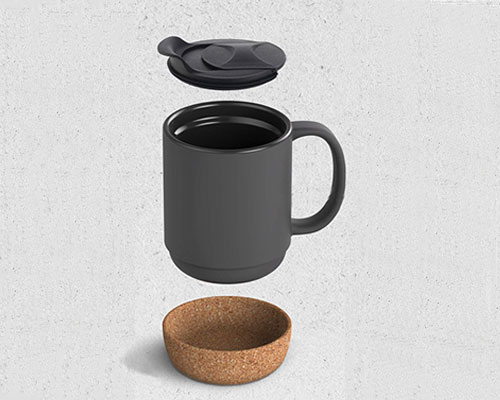 Ceramic Coffee Cup With Cork Bottom