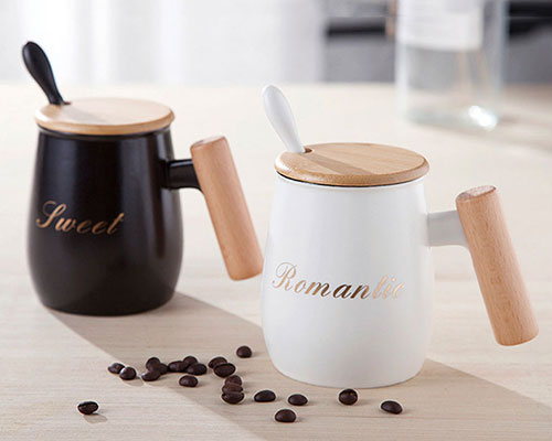 Ceramic Mug With Wooden Lid Supplier