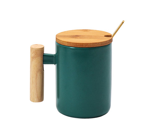 Ceramic Mug with Wooden Lid