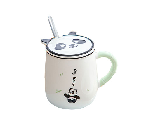 Ceramic Panda Cup with Lid