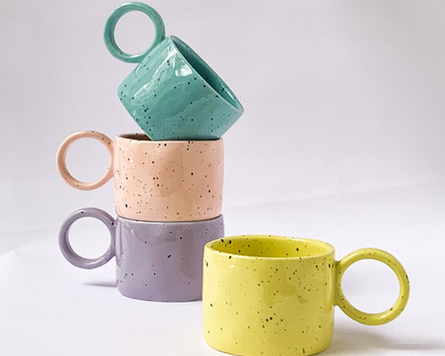 Color Speckled Ceramic Mugs