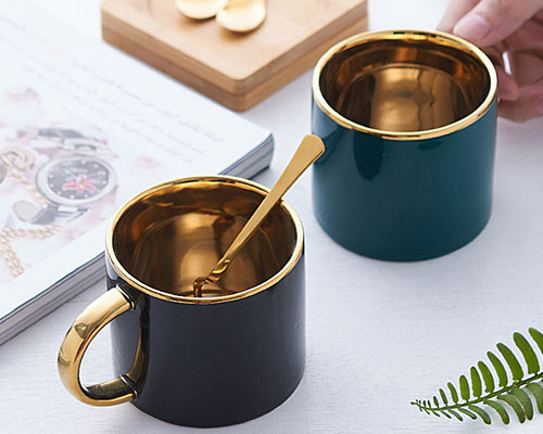 Gold Porcelain Coffee Mug
