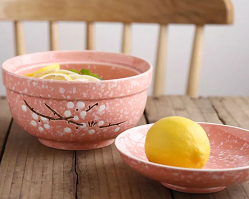 Pink Ceramic Bowl with Lid