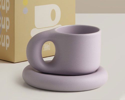 Purple Chubby Ceramic Mug