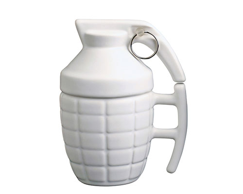 White Ceramic Grenade Coffee Mug