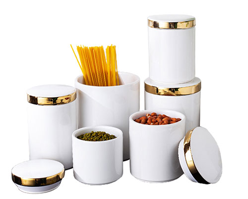 White Ceramic Storage Jars