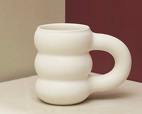 White Chubby Ceramic Mug with Handle