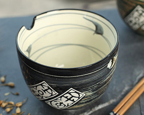 Ceramic Noodle Bowl With Chopsticks