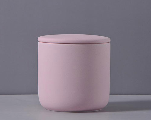 Pink Ceramic Candle Jar with Lid