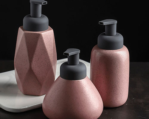 Pink Ceramic Foaming Hand Soap Dispenser