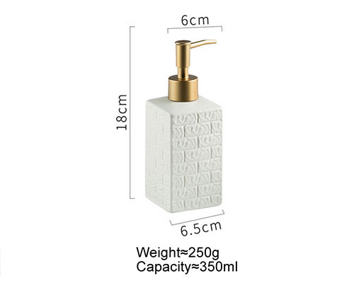Square White Ceramic Soap Dispenser
