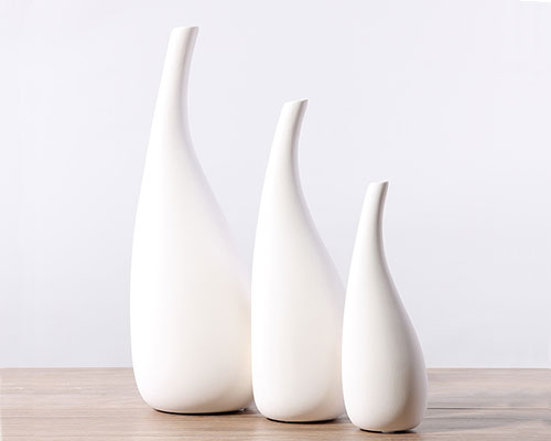 White Ceramic Bud Vases