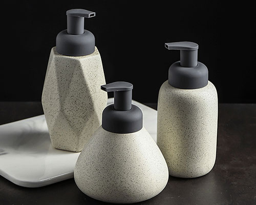 White Ceramic Foaming Soap Dispenser