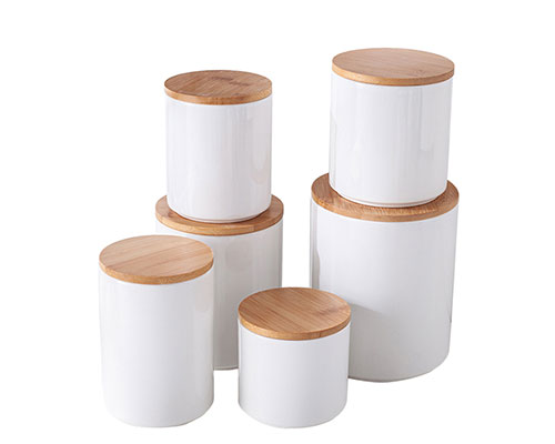 White Ceramic Jars With Lids Wholesale