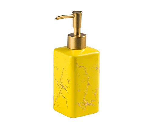 Yellow Ceramic Soap Dispenser