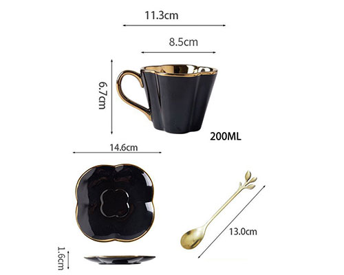Black Ceramic Espresso Cup Set