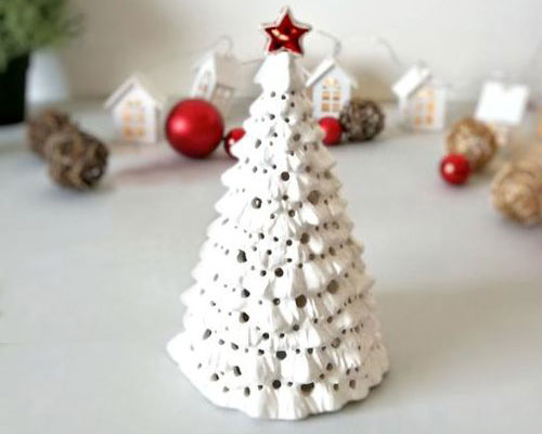 Ceramic Christmas Tree Candle Holder