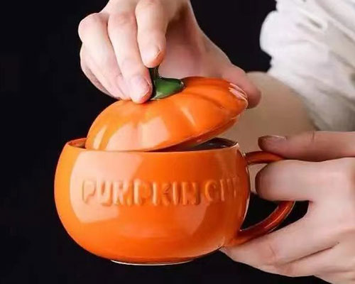 Ceramic Pumpkin Cup With Handle