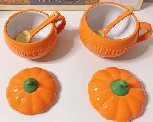 Ceramic Pumpkin Soup Mugs