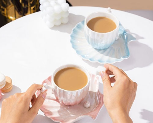 Exquisite Pearl Ceramic Coffee Cups