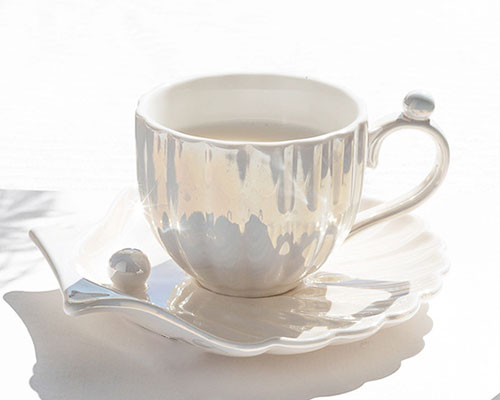 Pearl Shell Coffee Cup and Saucer
