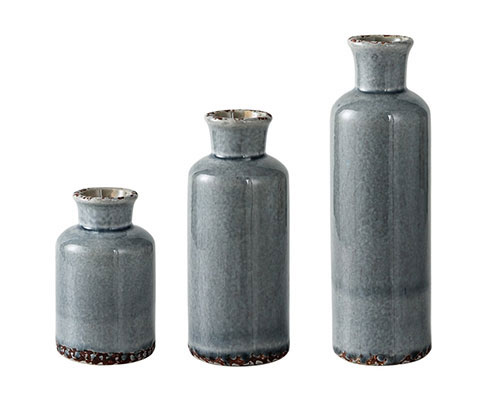 Tall Gray Ceramic Vase