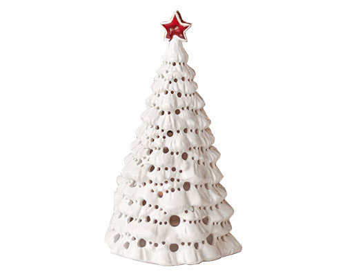 White Ceramic Christmas Tree Candle Holder