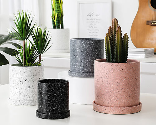 Indoor Ceramic Plant Pots With Saucers