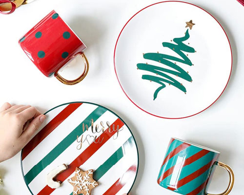 Christmas Ceramic Plates And Mugs