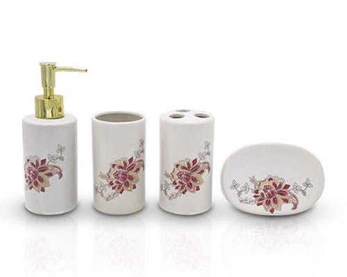 White Ceramic Bathroom Accessories Set