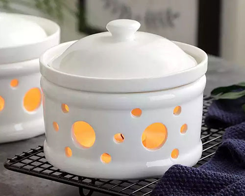 White Ceramic Stew Pot With Stove