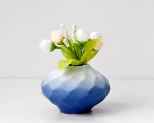 Blue And White Floral Ceramic Vase