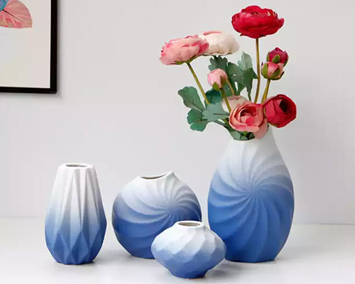 Blue Ceramic Flower Vases