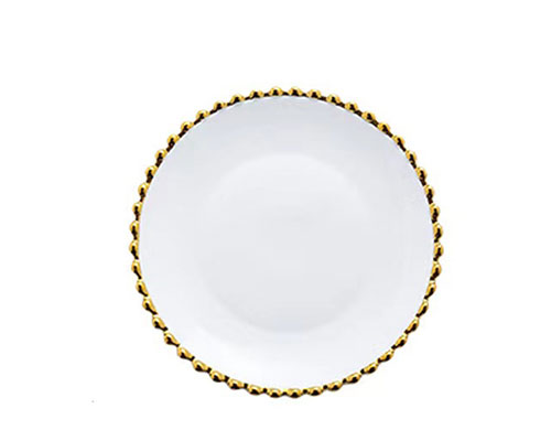 Gold Rimmed Round Ceramic Plates
