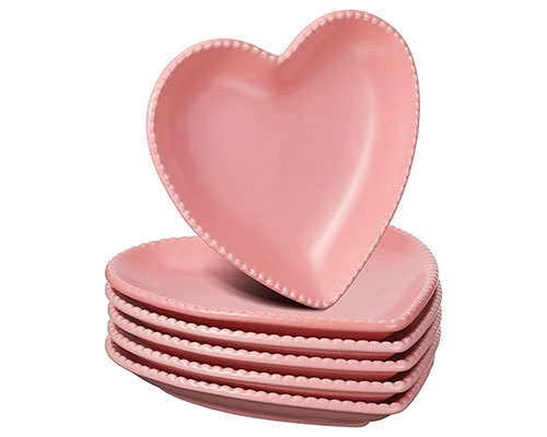 Pink Heart Shaped Ceramic Plates Supplier
