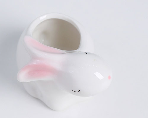 White Rabbit Ceramic Plant Pot